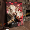 Joycorners Cattle Cow Funny Romantic Charolais  Couple Personalized Name Canvas