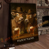 Joycorner Jersey Cow Cowboy Beer Bar – Personalized Farm Name 3D Wrapped Canvas