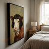 Joycorners Whimsical Hereford Farm Cow Portrait Personalized Name Canvas