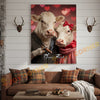 Joycorners Cattle Cow Funny Romantic Charolais  Couple Personalized Name Canvas