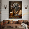 Joycorners Cattle Cow Farmhouse Brahman Cow Drinking Beer Personalized Name Canvas