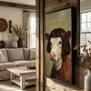 Joycorners Whimsical Hereford Farm Cow Portrait Personalized Name Canvas