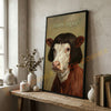 Joycorners Whimsical Hereford Farm Cow Portrait Personalized Name Canvas