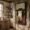 Joycorners Whimsical Hereford Farm Cow Portrait Personalized Name Canvas