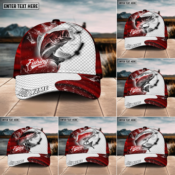 Joycorners Fishing Red Dark Pattern Sport Pattern Personalized Name 3D Cap (11 Breeds)