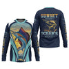 Joycorners Marlin Fishing Shirts, Sunset Serenity, Ocean's Majesty, SPF Long Sleeve Shirts, Fishing Shirts For Men