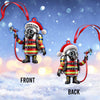 Joycorners Custom Name Fire Fighter Ornament, Fire Fighter Christmas Gift 2D Flat LM2111