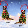 Joycorners Custom Name German Shepherd Ornament, German Shepherd Christmas Gift 2D Flat LM2111