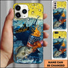 Joycorners Fishing Phone Case Beer Splash Fishing Graphic Personalized Name 3D Phone Case (10 Fish Species)