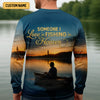Joycorners Someone I Love Is Fishing In Heaven Fishing Memorial SPF Shirt For Men, Gift For Fisherman, Men's Fishing Shirt