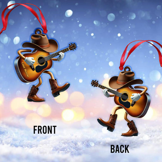 Joycorners Custom Name Guitarist  Ornament, Guitarist Christmas Gift 2D Flat LM2211