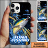 Joycorners Tuna Splash Water Lightning Stripe Dark Blue Art Golden Line  Personalized Name Phone Case