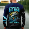 Joycorners Happiness Is A Big Fish And A Witness Fishing UPF Shirts, Funny Fishing Shirt, Fishing Shirts For Men