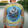 Joycorners Tie Dyed Pattern Fishing UPF Shirts, Fishing Gifts For Men, Men's Fishing Shirt, Fishing Shirts For Men