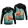 Joycorners Flamingo Fishing, Hooded UPF Shirt, Funny Fishing Shirt, Men Jersey, Presents For Fishermen