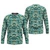 Joycorners Green Camo Performance Fishing Shirts, SPF Shirt For Men, Hooded Fishing Shirt, Fishing Shirts For Men