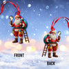 Joycorners Custom Name Electrician Santa Ornament, Santa Christmas Gift 2D Flat LM2111