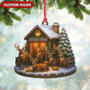 Joycorners Personalized Acrylic Deer Family Christmas Ornament – Rustic Holiday Cabin Decor for Hunters & Wildlife Lovers MT1111