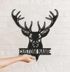 Maxcorners Personalized Deer Head Metal Sign WITH LED/WITHOUT LED – Rustic Hunting Cabin Wall Decor, Gift for Hunters MT0110