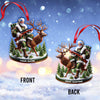 Joycorners Custom Name Santa Deer Hunting Ornament, Deer Hunter Christmas Gift 2D Flat LM2211