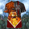 Maxcorners Proud To Be Firefighter US Smoke 3D Shirt, Attractive Apparel For Firefighter Lovers LM1911