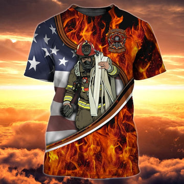 Maxcorners Firefighter 3D Men Tshirt, Firefighter Shirt, Gift for Firefighter LM1911
