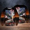 Maxcorners God Blessed Eagle Flag and Fire Truck Firefighter 3D All Over Print Shirt LM1911
