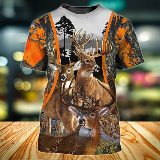Joycorners  Three Deers Hunting All Over Printed 3D Shirts