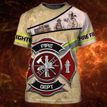 Maxcorners 3D All Over Print Firefighter Apparel, Perfect T-Shirt For Firefighter LM1911