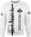Joycorners Personalized Mechanic Shirt, Unisex White Mechanic Tool Tshirt Hoodie Sweatshirt, Mechanics Equipment Apparel PT2609