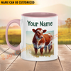 Joycorners Shorthorn Personalized Name Two Tone Mug