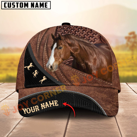 Joycorners Quarter Horse Black Accent Personalized Name 3D Cap
