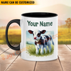 Joycorners Holstein Personalized Name Two Tone Mug