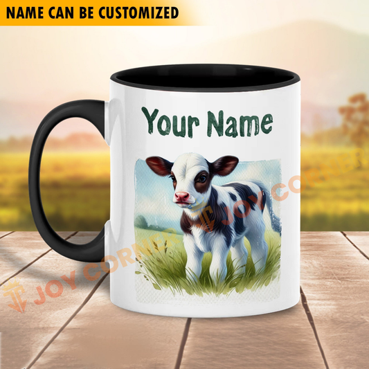 Joycorners Holstein Personalized Name Two Tone Mug