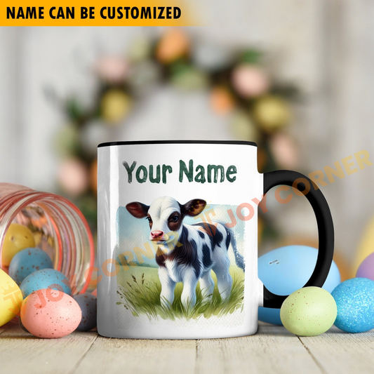 Joycorners Holstein Personalized Name Two Tone Mug