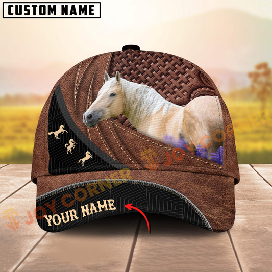 Joycorners Palomino Horse Black Accent Personalized Name 3D Cap