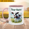 Joycorners Holstein Personalized Name Two Tone Mug