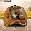 Joycorners Cow Brown Leather Farm Personalized Name 3D Hat