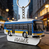 Joycorners Personalized bus themed keychain