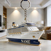 Joycorners Personalized cruise ship themed keychain