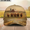 Joycorners Mud Pattern Classic Personalized Name & Farm Name Cattle Cap (9 Cattle Breeds)