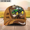 Joycorners Cow Brown Leather Farm Personalized Name 3D Hat