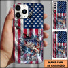 Joycorners Fishing Phone Case American Flag Lightning Design Personalized Name 3D Phone Case (10 Fish Species)