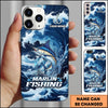 Joycorners Marlin Fishing Blue Water Wave Premium Style Sport Personalized Name Phone Case