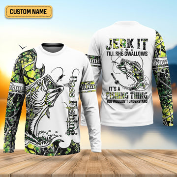 Joycorners Jerk It Till She Swallow, Fishing Thing Hooded UPF Shirt, Funny Fishing Shirt, Fishing Shirt For Men