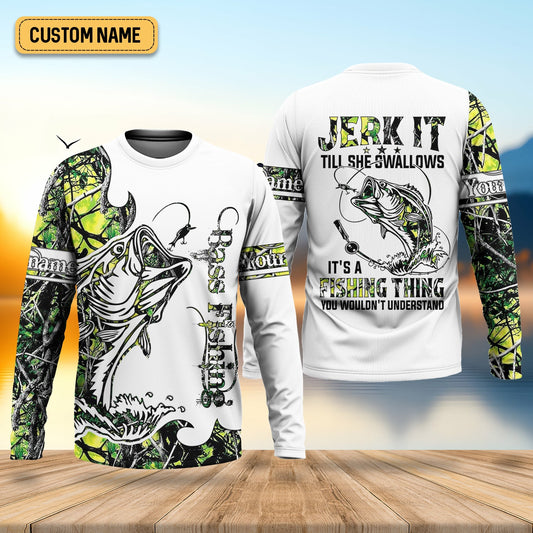Joycorners Jerk It Till She Swallow, Fishing Thing Hooded UPF Shirt, Funny Fishing Shirt, Fishing Shirt For Men
