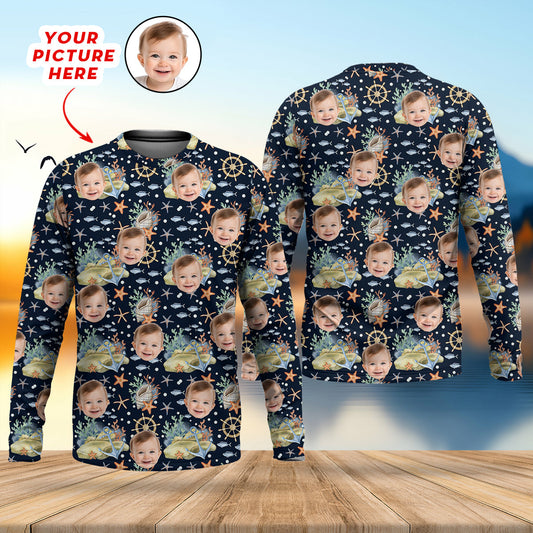 Joycorners Custom Face Fishing UPF Shirts, Mens Fishing Shirts Long Sleeve, Gift For Fisherman