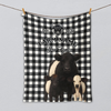 Joycorners Black And White Plaid Custom Name Farm Name Blanket