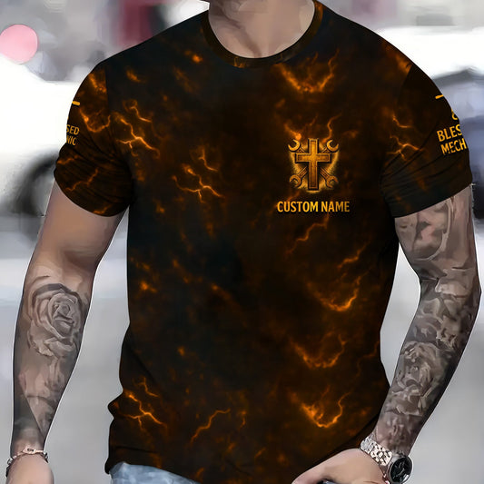 Joycorners Personalized Mechanic Shirt, Mechanic's Prayer, Wrenchs and Cross Design, Gift For Men PT2609
