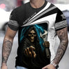Joycorners Custom Name Mechanic Shirt Grim Reaper Holding Wrench with Thunder Design T Shirt PT2609